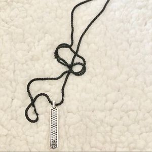 Authentic pave dog tag with grey sapphires